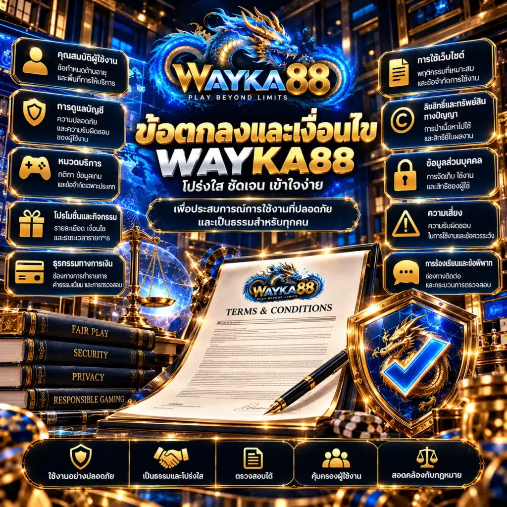 wayka88 ข้อตกลงและเงื่อนไข